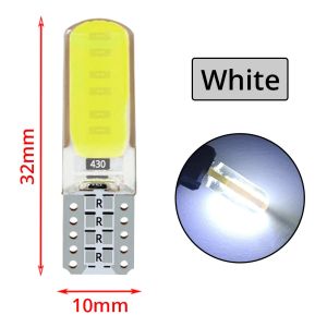 10Pcs T10 W5W COB Silicagel 2smd Turn Signal Dome Light Canbus 194 501 Wedge Bulb 12V Car Marker Led Reading Lamps Auto Parking