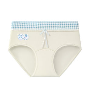 miiow | Pure Cotton Triangle Panties Womens Summer Thin Seamless Sweet A-Class Underwear Butterfly Knot Design Mid Waist Cotton Crotch