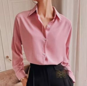 Kemeja Wanita polos Basic Lengan Panjang Kasual warna Hitam Putih Navy Army dustyPink biru muda