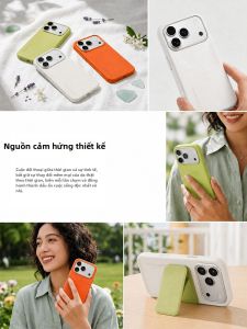 fansdreams | Ốp Lưng Bảo Vệ iPhone Mẫu Mới 2026 Da Bê Ẩm Màu Xanh Thiên Nhiên