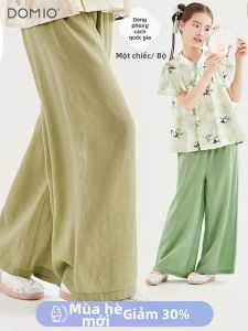 DOMIO | Bộ Đầm Ngắn Tay Phong Cách Trung Quốc Mới Cho Bé Gái