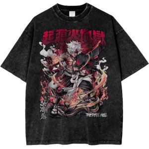 Bandai | Hip Hop Streetwear Japan Anime Dragon Ball Print T-Shirt Men Washed Vintage Black Tshirt Summer Casual Cotton T Shirt