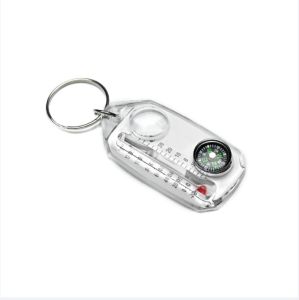 Mini Outdoor Survival Keychain 3-in-1 Compass Thermometer Magnifier Portable Pocket SizeCamping Hiking Emergency Navigation Tool