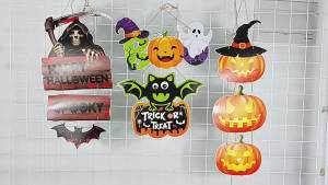 Đồ Trang Trí Treo Cửa Halloween Bằng Acrylic Hình Bí Ngô Dơi Ma Trang Trí Tiệc Ma Quái Trang Trí Tường Nhà Cửa Sổ Cửa Trước