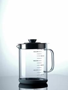 KEMORELA 1000/1500ML Glass Oil Filter Pot with Lid - Easy-Grip Handle Kitchen Grease and Fat Separator For Cooking Oil Storage