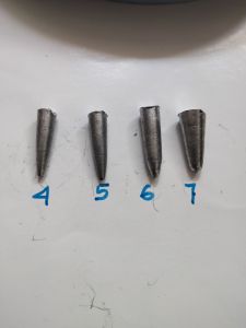 Timah pancing timbel model krucut