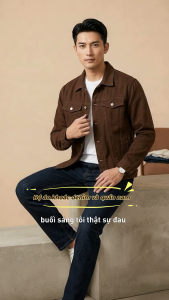Áo Khoác Jeans Nam VIET FASHION Màu Nâu Choco Form Regular Denim Cao Cấp Phối Đồ Streetwear Thời Trang 2026