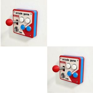 Aitemay 2PCS 3D Printed Retro Arcade Joystick Switch Plate Cover Punch-Free 86-Type Wall Switch Decor Nostalgic Game Room Wall Art Easy DIY Home Decoration Cool Gamer Novelty Gift