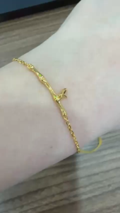 Poh Heng Jewellery 22K Leafy Bamboo Bracelet in Yellow Gold [Price By Weight]