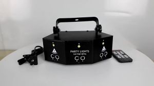Đèn Laser 9 Mắt Led Chính Hãng Cảm Biến Nhạc Công Nghệ 3D Quét tia Chiếu Hình Dùng Cho Phòng Bay