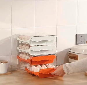 Tempat Telur 2 Tingkat Egg Storage Box Organizer / Rak Telur 2 Susun Kotak Telur / Box Penyimpanan Telor Rak Serbaguna / Wadah Penyimpanan Telur