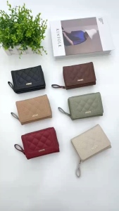 HANKE PU Leather Quilted Pattern Medium and Long Bifold Wallet