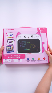 Máy Đọc Thẻ Flashcard 3in1 Song Ngữ Anh - Việt Kết Hợp Bảng Vẽ Điện Tử LCD Tự Xóa Thông Minh