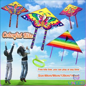 Need Colorful butterfly kite triangle rainbow kite kite line childrens outdoor toys