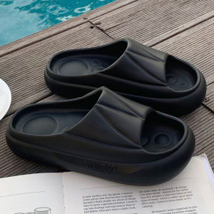 Cool Trendy EVA Thick Bottom Indoor Slippers for Men And Women Summer Couple Non-Slip Home Bathroom Slippers Korean Style