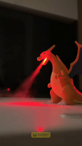 【SG】 NEW  Charizard Pokemon Toy Action Figure Kid Gift - Shoots Mist Humidifier Glowing Tail Mouth