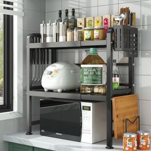 Extendable Multi-level Adjustable Height Kitchen Storage Rack