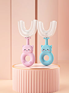 Soft Bristle U-Shaped Childrens Toothbrush for Babies Manual Electric Toothbrush Suitable for Ages 1-12 And above Votwo WB223