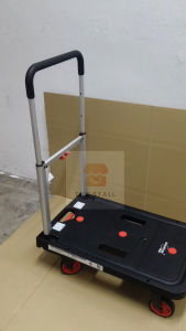 150KG Foldable Trolley - Compact Strong Reliable - 4" TPR Wheels - 2 Swivel 2 Fixed - Anti-Slip Platform - Lightweight Durable - Fits Home Office Warehouse Delivery - Only 8CM Folded