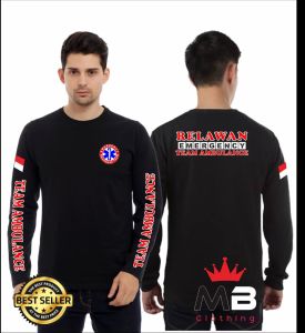 Baju Kaos Relawan Ambulance Baju Relawan Ambulance Kaos Distro Baju Cowok Kaos Hitam Lengan Panjang