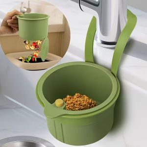 Press-Type Drain Basket: Food Strainer & Sink Organizer Multi-Functional for Kitchen & Bathroom Use