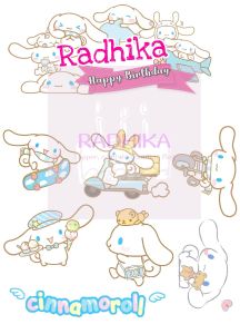 Topper kue Cinnamoroll custom nama dan ucapan