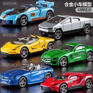1:64 Alloy Car Model Set Childrens Simulation Slide Racing Car Toy Boys Display Model Collectible Static Model Alloy Car Toy