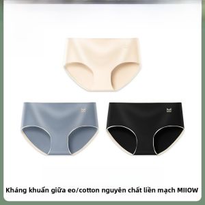 Quần lót tam giác nữ MiiOW liền mạch cotton nguyên chất cạp cao kháng khuẩn