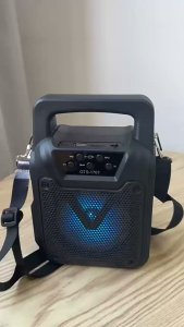 GTS-1767 Portable 4 Inch Wireless Bluetooth Speaker Solar Panels Charging RGB Light Bass Radio with Strap Flashlight