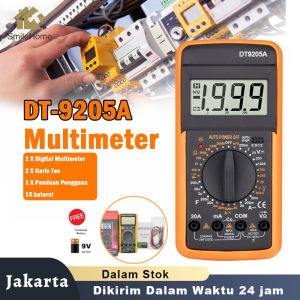 Multimeter Digital DT9205A - Alat Pengukur Daya / Avometer Digital Multimeter - Meter DC/AC Volt Ampere - Transistor - OHM - Dioda Paket Lengkap Dan Mura LCD Portable AutomaticAlat