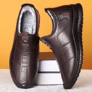 Warm MenS Cotton Winter Shoes Thickened Outdoor Walking Boots Waterproof And Plush Waterproof Oversized Size 38-48