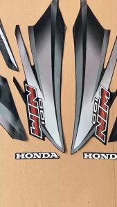 Striping Stiker Polet Lis Motor Honda Win 100 2002 2003 2004 Hitam Abu Grey Silver