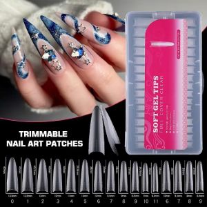 JOSLOVE 300/320Pcs Full Cover Nail Tips with Scale Ballerina Matte False Nail Tips Nail Extension DIY Nail Art