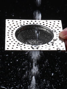 Bộ Lọc Thép Không Gỉ Hình Vuông Ống Thoát Đặt Dưới Sàn Bộ Lọc Phòng Tắm Nhà Bếp Chống Tắc Nghẽn Cống Chống Mảnh Vỡ Dụng Cụ Dọn Tóc Lưới Bộ Lọc Cống