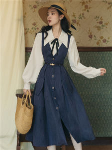 This Years Popular Beautiful Shirt with Skirt College Style Fashion Suit Slim Looking Autumn and Winter French Dress Two-Piece Set