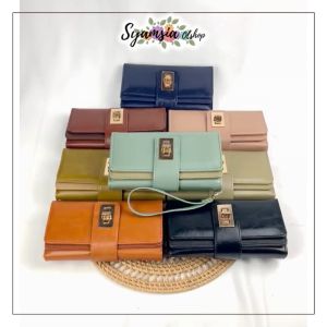 Dompet Wanita Lipat Panjang Simpel Elegan Tebaru 2023 Aesthetic Style Korea Havana Savana