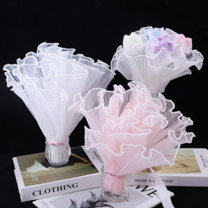 Korean Style Pearl Wave Yarn Flower Bouquet Wrapping Paper Romantic Mesh Wrapping Paper Material Rose Yarn Mesh