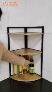 VNH-530 KỆ GÓC TƯỜNG ĐỂ GIA VỊ ĐỒ DÙNG NHÀ BẾP 2 TẦNG 3 TẦNG GỌN GÀNG TIỆN ÍCH