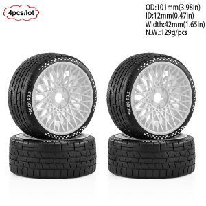 ONEVAN | 4PCS 17mm Hex RC Car High Grip Rubber Wheels Tires for 1/7 1/8 Arrma Infraction F1 Felony KM Hongnor X3GT Upgrade Parts