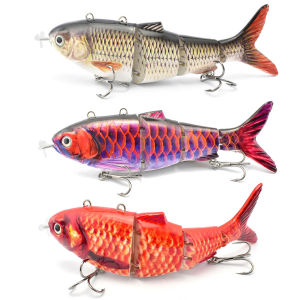 Electric Fishing Lure with 4-Segment Design - USB LED Light for Attracting Fish in Dark Waters