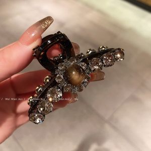 Fashionable Diamond Embedded Hair Clip Womens Versatile Side Clip Half Updo Hair Accessory Korean Style Fresh Outburst