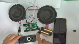 80W TWS serial communication Bluetooth decoding board multifunctional decoder DIY player driver RGB spectrum speaker kit