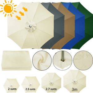 ผ้าคลุมร่มกันแดดแบบเปลี่ยนได้ สำหรับร่มสนาม/ร่มกันแดด/ร่มกันฝน ขนาด 2/2.5/2.7/3 เมตร สำหรับร่ม 6 ซี่โครง/8 ซี่โครง