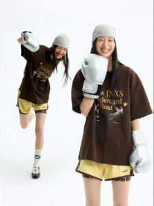 JNXS | Áo Thun Tròn Cổ Bằng Cotton Dài Sợi Chất Lượng Nặng