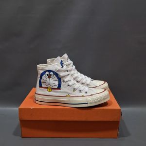SEPATU CNVRS 70S HIGH X EMON PUTIH POLOS SOL GLOSSY 36-43 SNEAKERS PUTIH MOTIF KARAKTER KARTUN