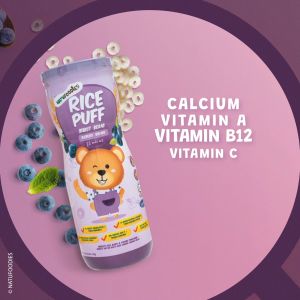 BUNDLE OF 3 | Natufoodies Organic Rice Puff ORANGE PEACH Snack for Baby Toddler 8 Months Up I Melt in the mouth Help to boost baby’s nutrition and health