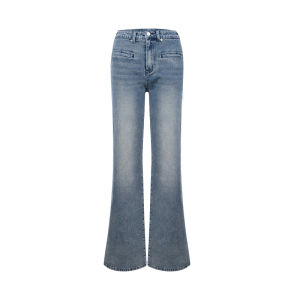 Retro Modern Blue Skinny Flared Jeans Trousers