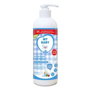 My Baby Multipurpose Liquid Cleanser Pump 450ml Natural Natibacterial Sabun Deterjen Cuci Serbaguna Peralatan Bayi