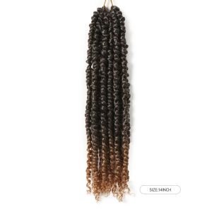 14inch Twist Crochet Hair Afro Synthetic Spring Twist Pre Looped Crochet Braiding Hair Extension Passion Twist for Women