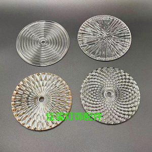 หลอดไฟแบบติดฝ้าเพดานแบบคริสตัลหรูหรา หลอดไฟติดผนัง ชิ้นส่วนหลอดไฟ แผ่นแก้วกลม ครอบหลอดไฟ ชิ้นส่วนแก้ว